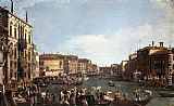 Canal Canvas Paintings - Regatta on the Grand Canal
